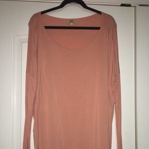 Peach Piko Long Sleeve Top/Tunic